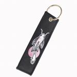 Fish And Flower Double Sided Embroidery Keychain Metal Ring Keychain Fashion Trinket Accessories for sale