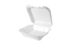 China Biodegradable Clamshell 8x8 Inch Single Compartment Foam Take Out Disposable Boxes supplier