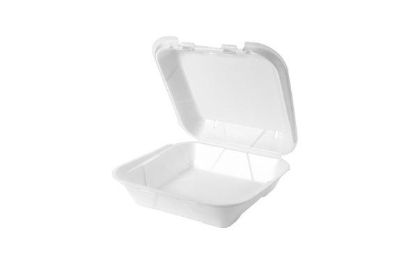 Biodegradable Clamshell 8x8 Inch Single Compartment Foam Take Out Disposable Boxes