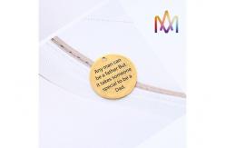 China 25mm Round Shaped SS304 Pendant Engraved Bracelet Charms supplier