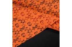 China Soft Fancy Burnt Orange Embroidered Lace Fabric For Saree Clothes supplier