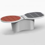 Outdoor Solar Charging Bench Leisure Square Round Shape Solar Smart Bench for sale