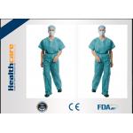 Non Toxic V Neck Disposable Patient Gowns With Tie Waist Blue / Green / White Color for sale