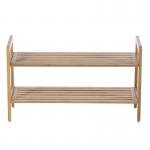 Fashionable Rectangular 2 Tier Bamboo Shoe Rack Household Essentials