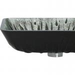 Gray Rectangular Vessel Sink Hot Melt Hand Drawing Tempered Glass Vanity Sink