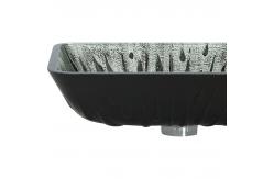 China Gray Rectangular Vessel Sink Hot Melt Hand Drawing Tempered Glass Vanity Sink supplier