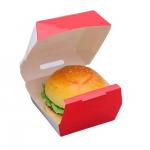 CMYK 4 Color Offest Printing Customized Hamburger Packaging Boxes Food Catering Oil Proof Paper Fast Food Takeaway Boxes for sale