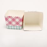 Compostable Bakery Packaging Box Foldable Square Paper Cake Cup With Logo