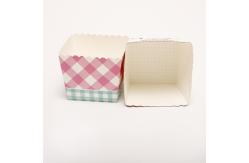 China Compostable Bakery Packaging Box Foldable Square Paper Cake Cup With Logo supplier
