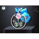 Shiny Silver Stock Dancing Butterfly Relief Medals Cut Out With Sublimated Ribbon for sale