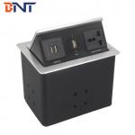 hydraulic pop up power socket for office desk with dual usb charger /electric pop up desktop socket for sale
