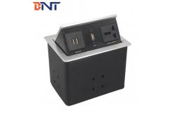 China Conference Pneumatic Table Pop Up Plug Socket Boxes With Microphone Connector supplier