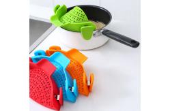 China Adjustable Rice Clip On Silicone Colander For Pots And Pasta Strainer supplier