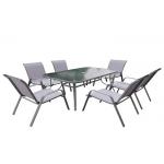 Rustproof Steel Dining Garden Patio Outdoor Furniture Set 2 X 1 Textilen 7pcs for sale