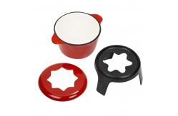 China Enamel coated cast iron fondue set supplier