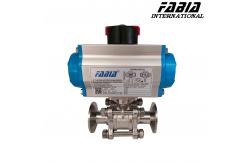 China Clamp Ptfe Lined Ball Valve With Double Acting Pneumatic Actuator supplier