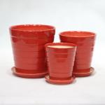 Round Lightweight Ceramic Planters With Drainage Hole