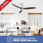 Remote LED Ceiling Fan With 3 Wood Blades Modern For Bedroom