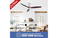China Remote LED Ceiling Fan With 3 Wood Blades Modern For Bedroom supplier