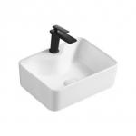 White Rectangle Countertop Wash Basin Sanitary Ware Table Top Ceramic Bathroom Sink for sale
