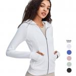 Cotton Slim Sports Zipper Jacket , Zipper Jacket For Gym With Thumb Hole for sale