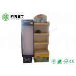 Floor Standing Foldable Color Printing Cardboard Floor Display Shelf Customized for sale