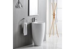 China Ceramic Bathroom Sanitary Ware Pedestal Basin Cylindrical Freestanding Sink supplier