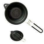 BPA Free Silicone Collapsible Colander With Handle New Kitchen Essentials Strainer Drainer Perfect For Draining Fruit for sale