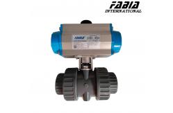 China Pneumatic Double Command Ball Valve with PVC Body supplier