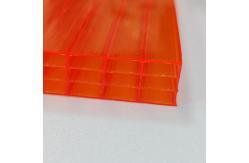 China 16mm Orange Polycarbonate Hollow Sheet High Strength Lightweight Thermal Insulation Customizable Lengths supplier