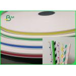 Biodegradable Striped Food Grade Kraft Paper For Drinking Straw 14MM 15MM for sale