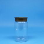 Transparent Sealed Candy Biscuit PET Plastic Nut Food Tall Round Jars Screw Caps for sale