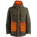 Fleece Men's Heated Jacket Rechargeable Electric Heated Clothes for Hiking