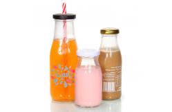 China Glass Sauce 200ml 250ml Juice Milk Bottle With Screw Lid ODM supplier