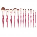 Ergonomic Design SGS Travel Cosmetic Brushes With Aluminium Ferrule for sale