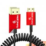 Alvin's Cables 8K High Speed Mini HDMI To HDMI Coiled Cable, Aluminum 8K@60Hz 4K@240Hz HDMI 2.1, Compatible With Camera, Camcorder, Tablet And Graphics/Video Card, Laptop, Projector for sale