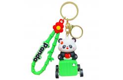 China Silicone Keychain Pendants For Purse , Cute Panda Keychain Charms supplier