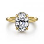 Lab Diamond Wedding Band Gold VVS Clarity HPHT Oval Cut Lab Grown Diamond Ring for sale