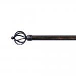 Easy Installing Metal Curtain Rod Black Sweep Copper Finial For Art Deco Room for sale