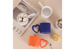 China Matte Nordic Style Ceramic Coffee Cups Mug With Heart Shape Handle supplier