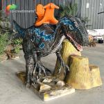 Ce Certified Animatronic Dinosaur Ride Velociraptor Ride 4m Length for sale