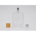 Square Shape 50ml Cosmetic Perfume Bottle With FEA15 Snap On Perfume Pump
