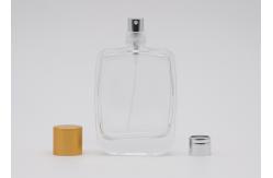 China Square Shape 50ml Cosmetic Perfume Bottle With FEA15 Snap On Perfume Pump supplier