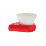 White Nylon Hair Red Facial Skin Cleansing Brush 23mm 67g Humanized Design for sale