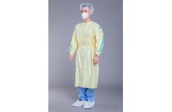 China EO Disinfecting Washable Yellow Stripe Reusable Isolation Gown supplier
