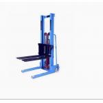 Adjustbale Semi Electric Lift Stacker 1 Ton Load Capacity Manual Push Stacker Customized for sale