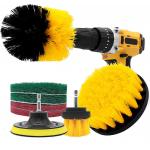 Bathtub Toilet Shower 8 Piece Drill Brush Set With Scrub Pads Sponge for sale