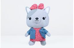 China Cat Shape Soft Plush Toys Eco Friendly Smooth Feeling With Cowboy Clothing supplier
