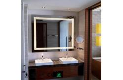 China IP44 Rated Silver Square Cosmetic Mirror with LED Illumination Easy Wall Mounting supplier