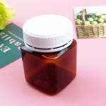 Wide Mouth Sealing Cover Amber Honey 200ml Plastic Jar Food Grade for sale